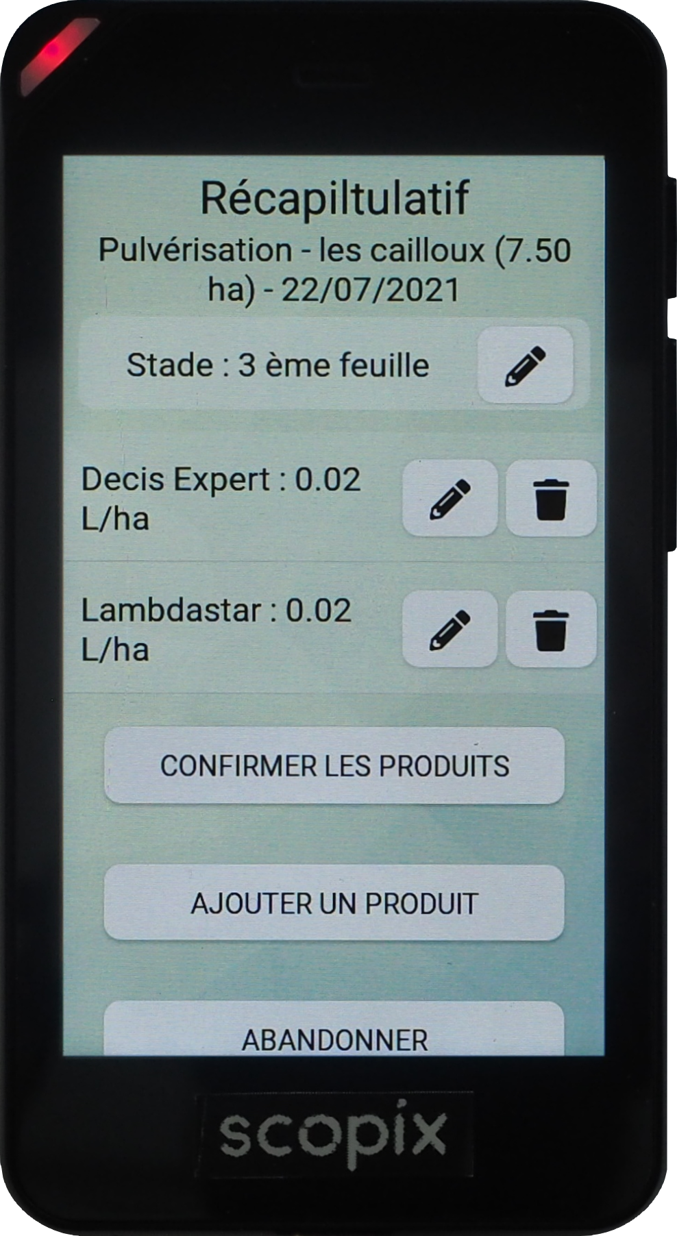 ajout produit sur tracker